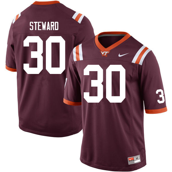 Men #30 Caleb Steward Virginia Tech Hokies College Football Jerseys ...